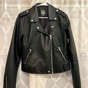 Wild Fable Black Faux Leather Moto Jacket